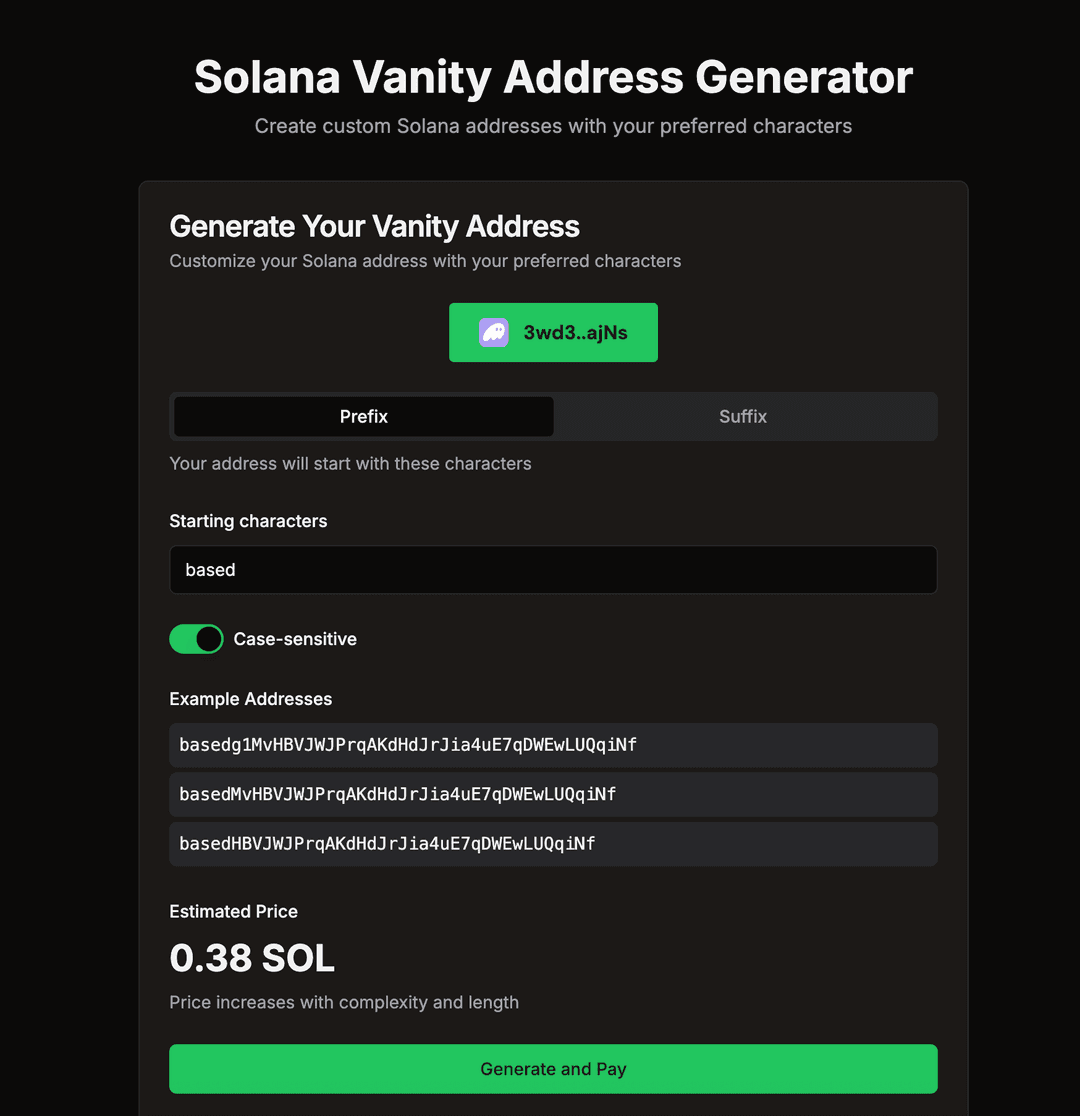 Solana Vanity Generator